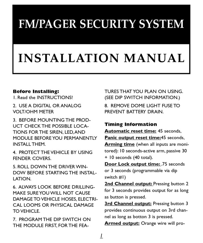 Black Widow Security BW FM 100 installation manual