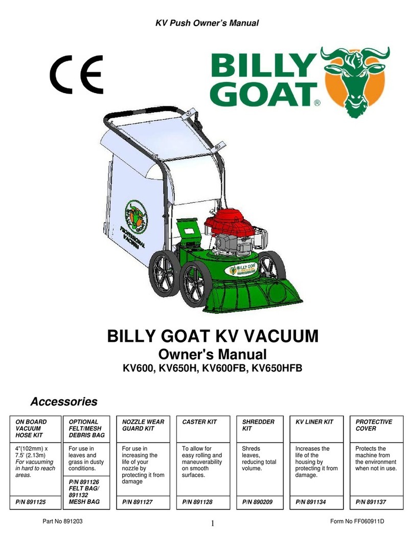 Billy Goat KV VACUUM KV600 owner's manual
