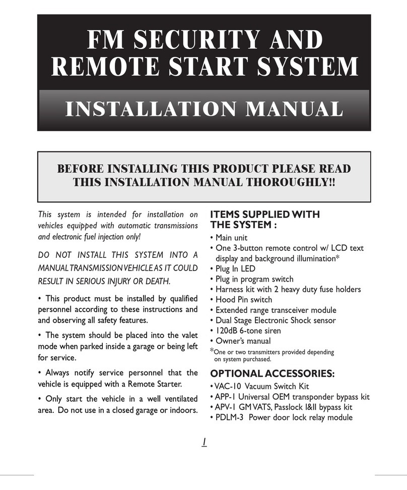 Black Widow Security BW FM 250 installation manual