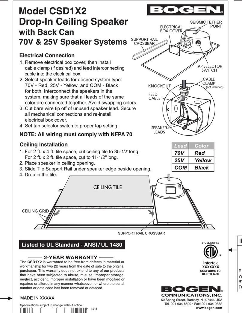 Bogen CSD1X2 User manual