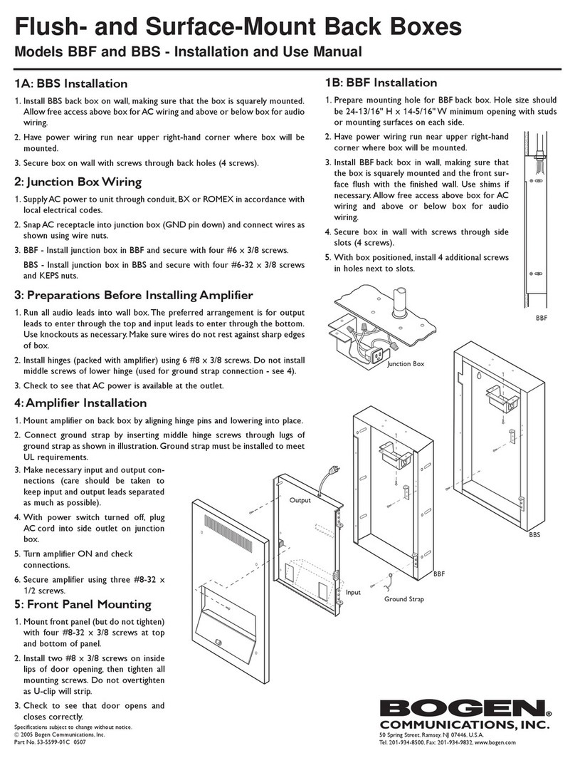 Bogen BBF Installation and use manual