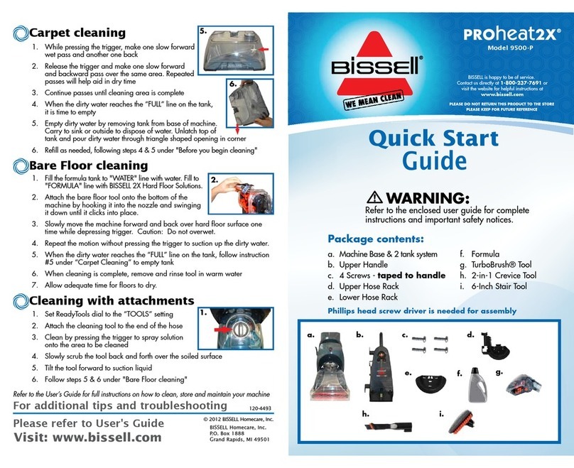 Bissell PROHEAT2X Cleanshot 20B4 Series User manual