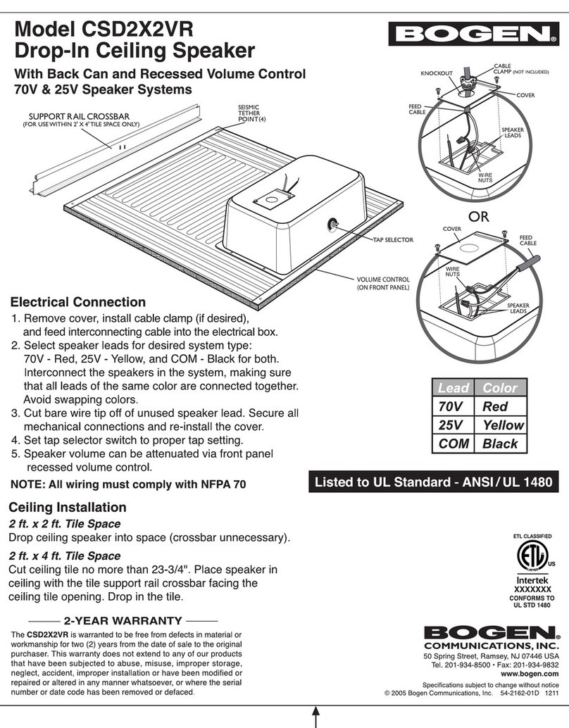 Bogen CSD2X2VR User manual