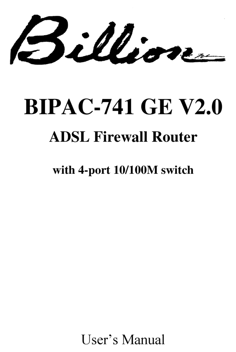 Billion BIPAC-741 GE V2.0 User manual Billion BIPAC-741 GE V2.0 User manual