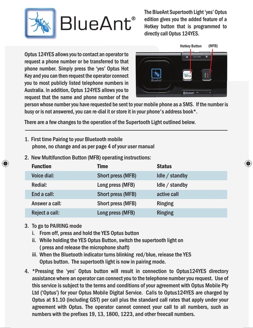 Blueant Optus 124YES User manual