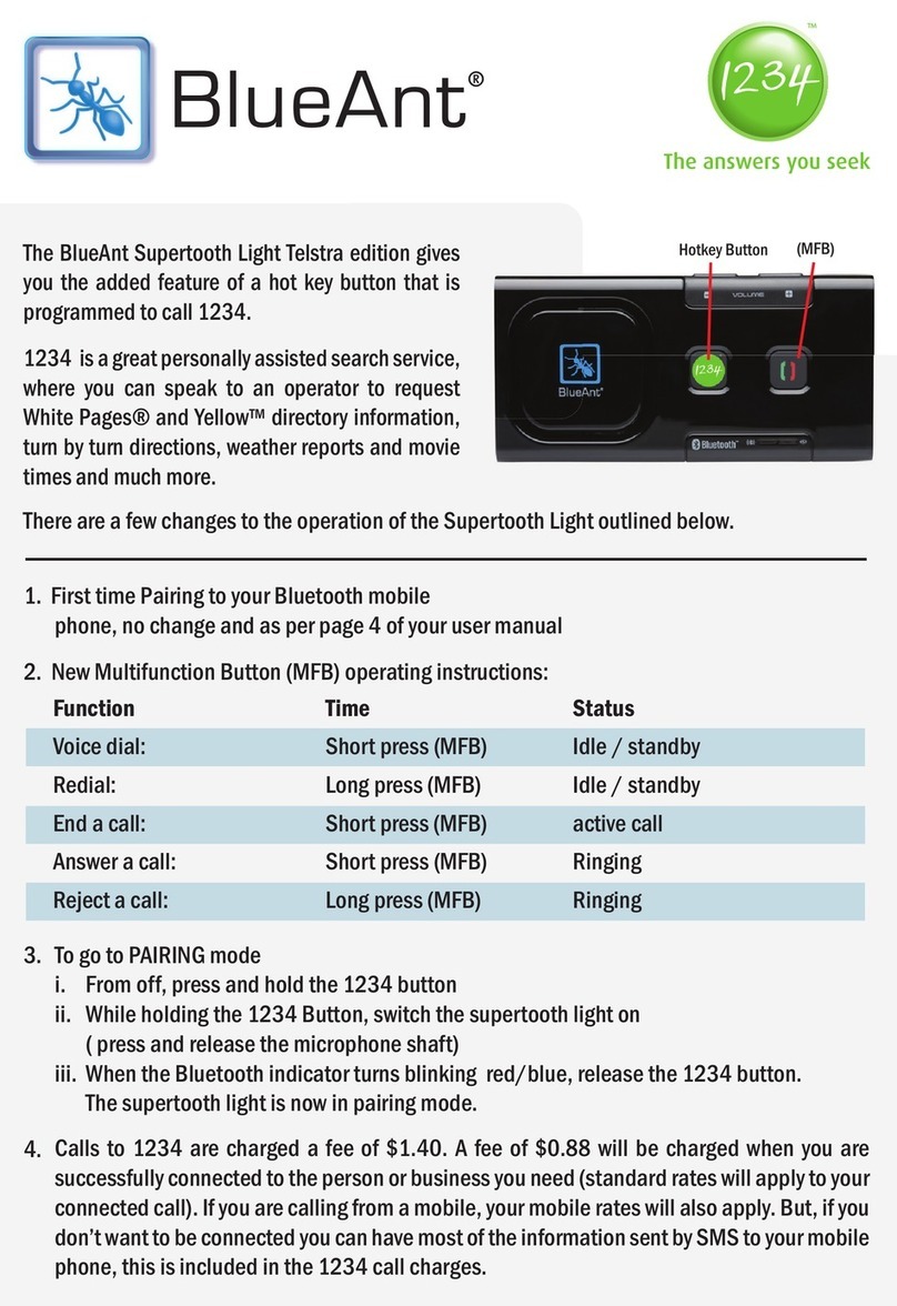 Blueant 1234 User manual