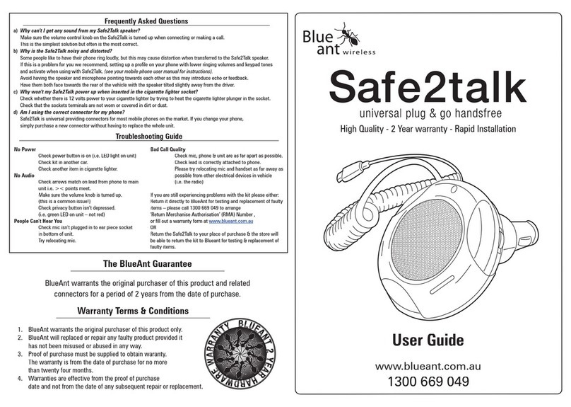 Blueant Safe2talk user guide