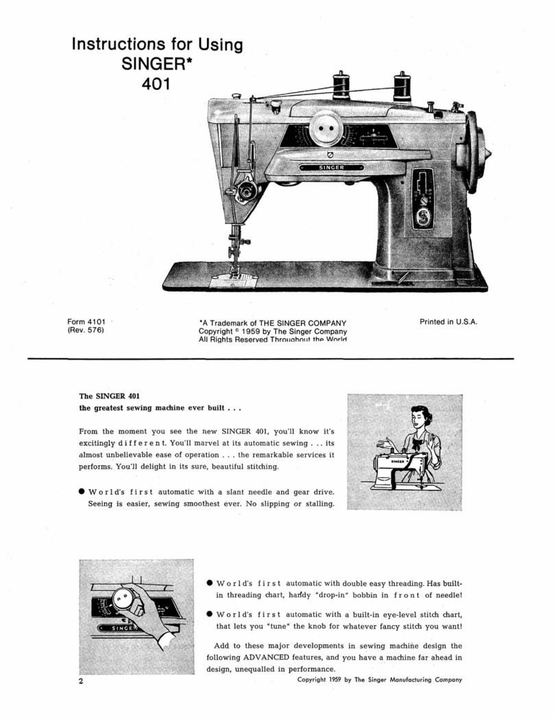 Singer 401 Mounting instructions