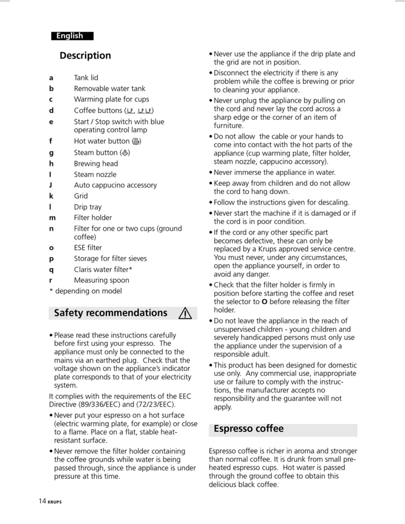 Krups XP4050 Pump User manual