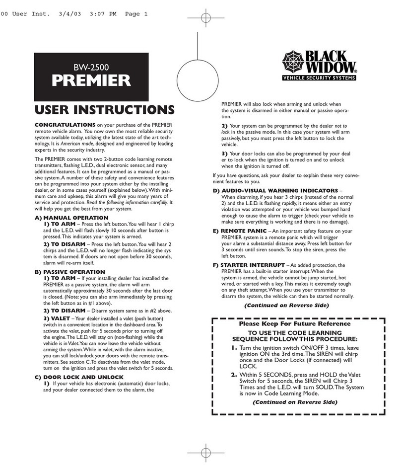 Black Widow BW-2500 PREMIER User manual