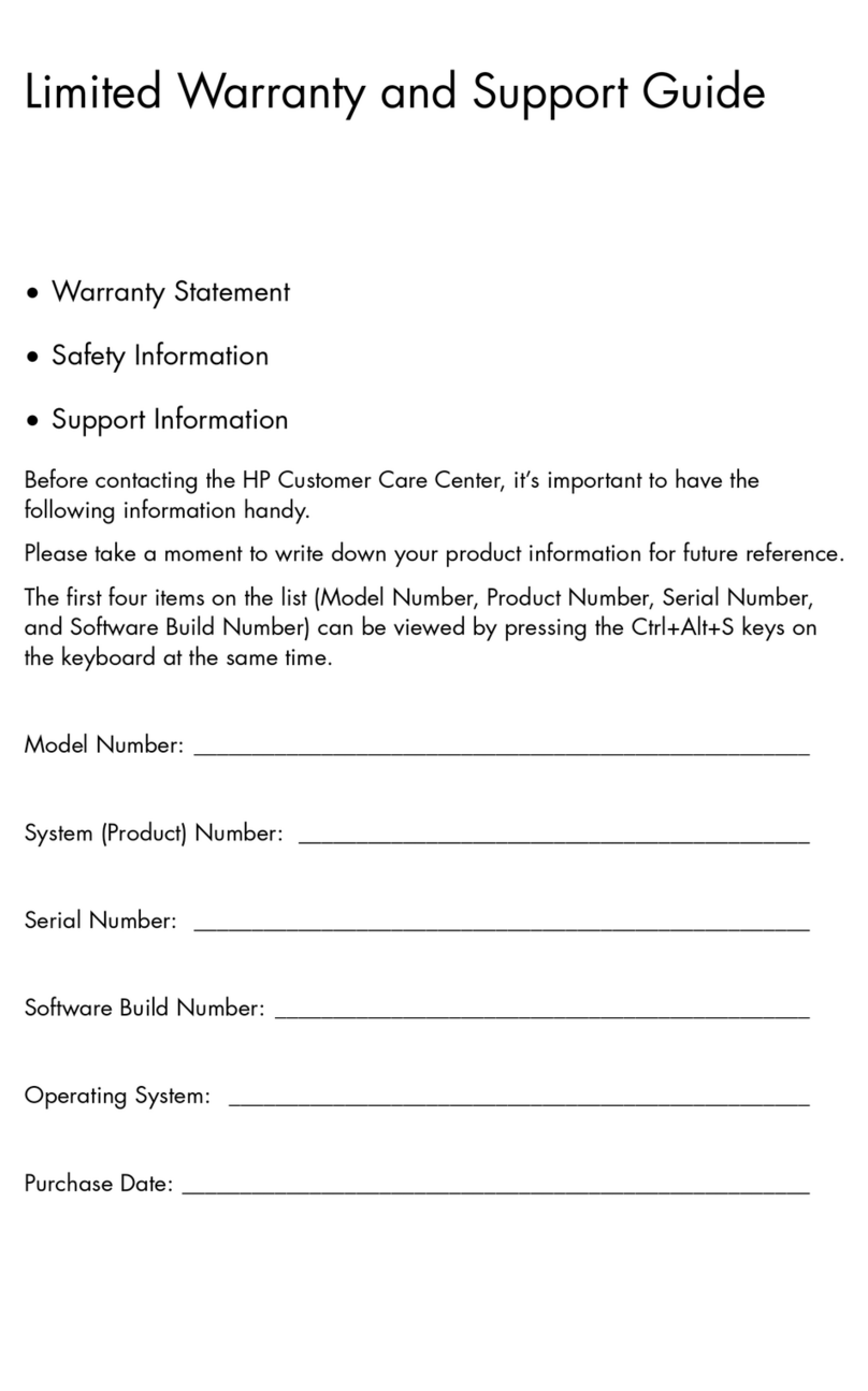 HP Pavilion p7-1200 Use and maintenance manual