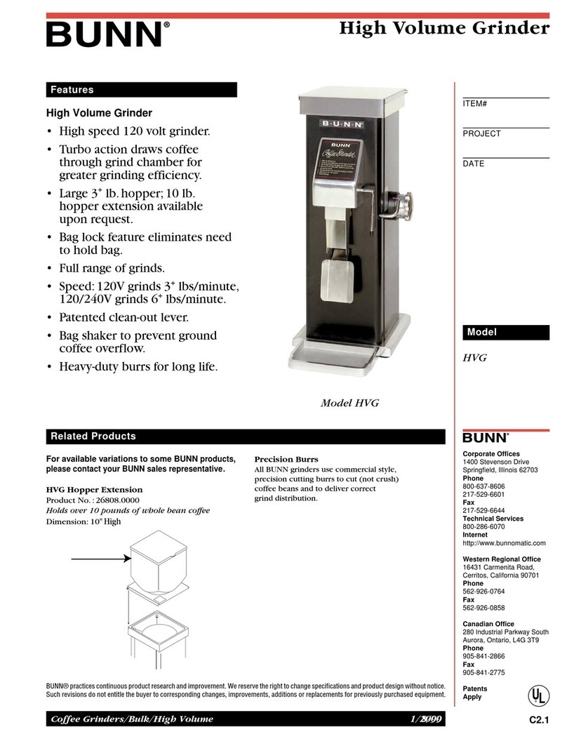 Bunn HVG User manual