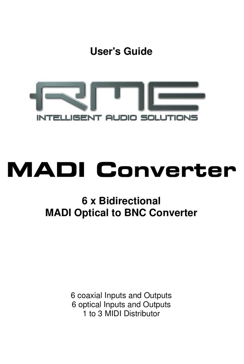 RME Audio MADI Converter User manual