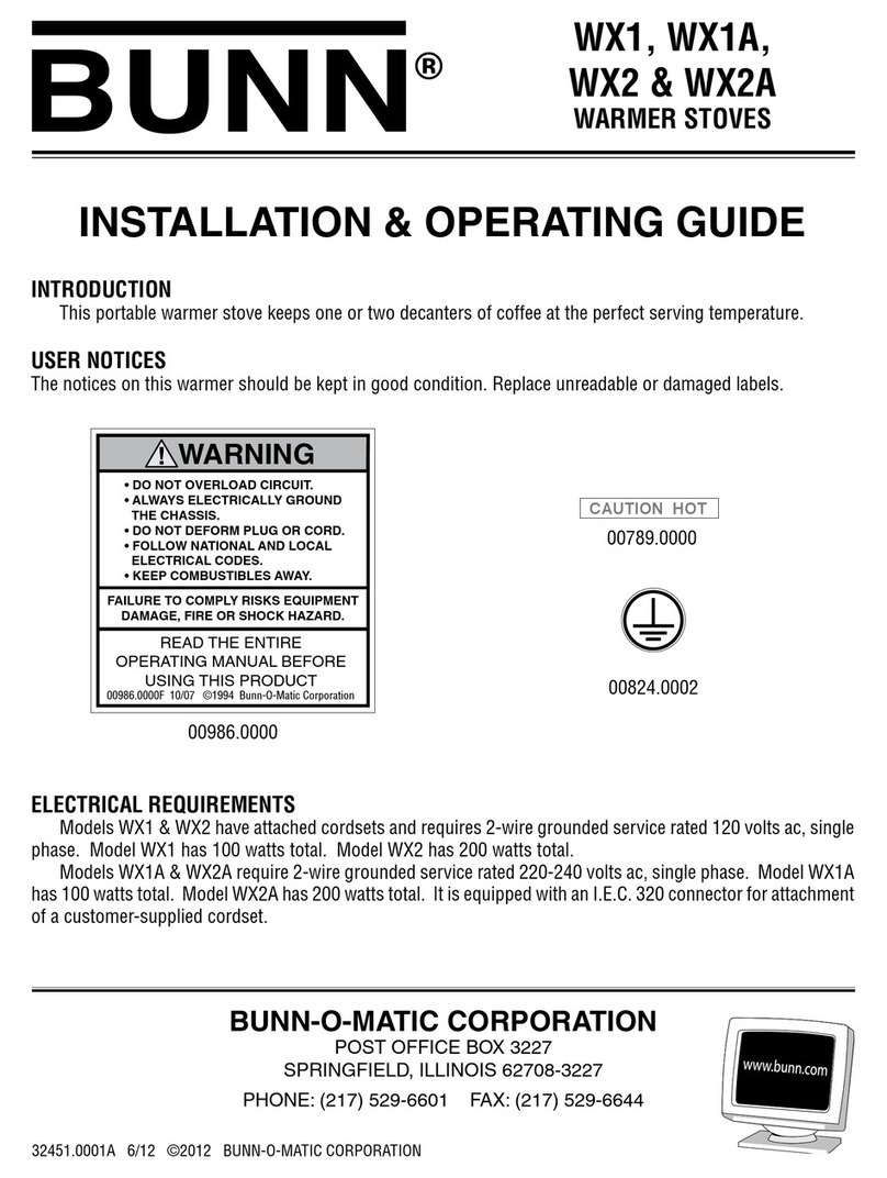 Bunn WX1 Installation & operating guide