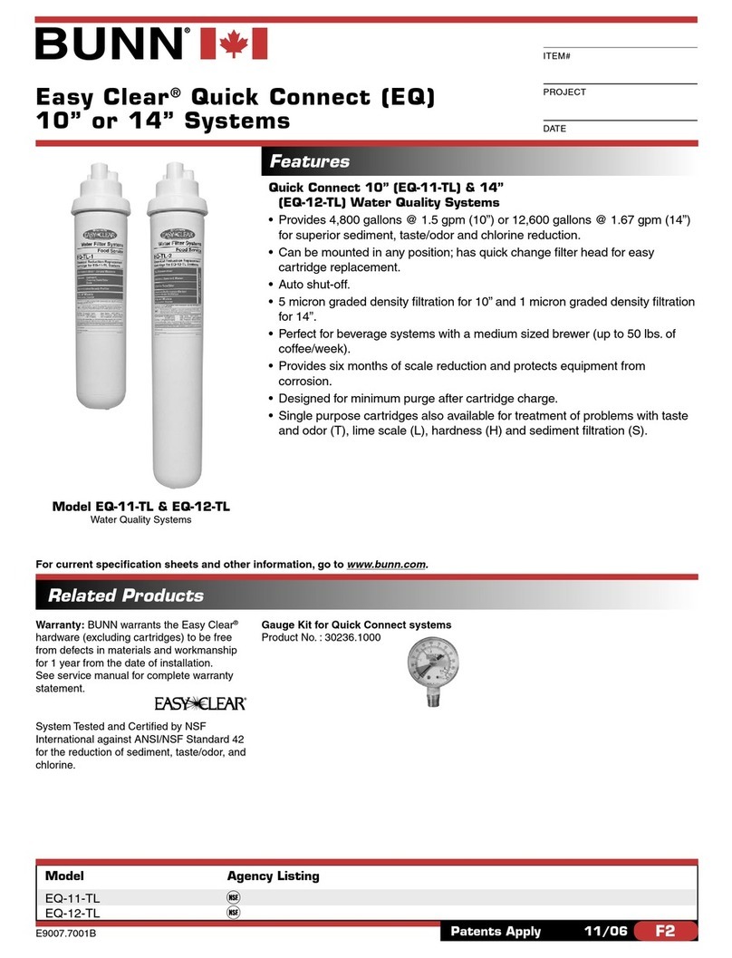 Bunn Easy Clear EQ-11-TL specification Bunn Easy Clear EQ-11-TL specification