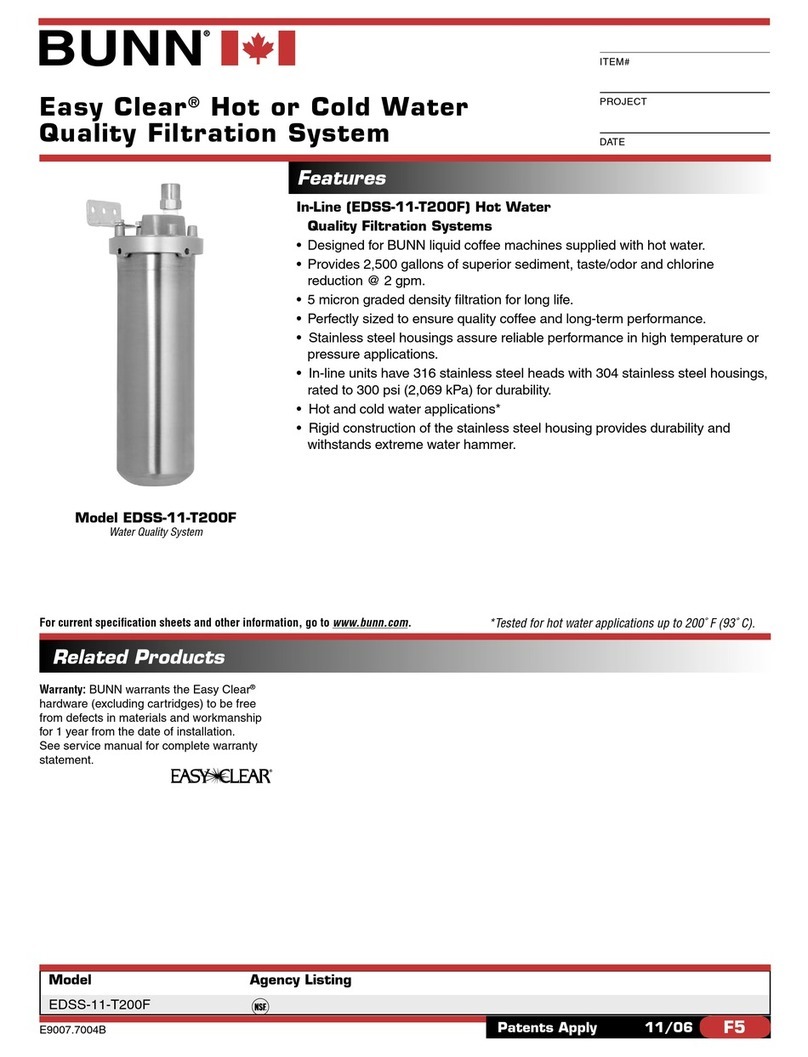 Bunn Easy Clear EDSS-11-T200F User manual