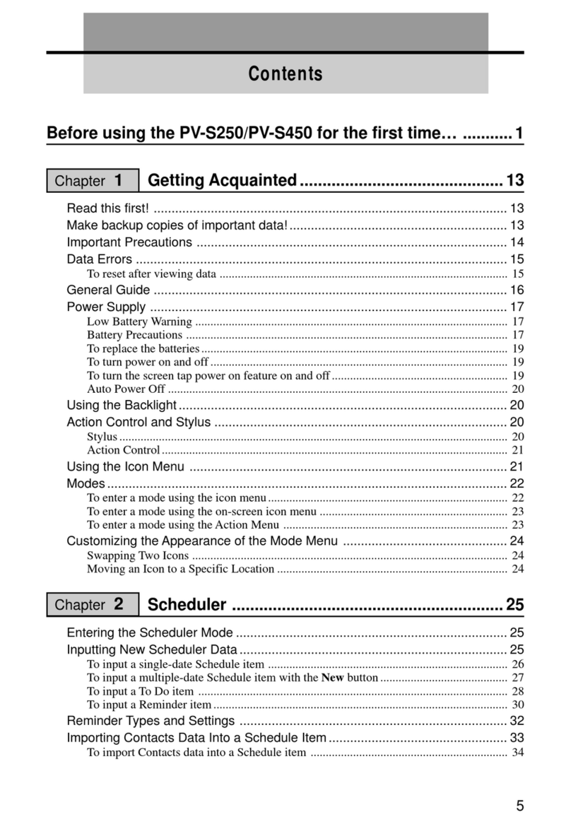 Casio PV-S250 User manual Casio PV-S250 User manual