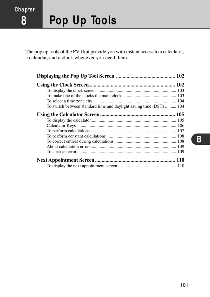 Casio PV-100 User manual