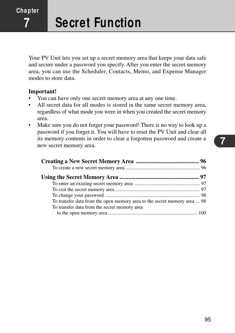 Casio PV-100 User manual