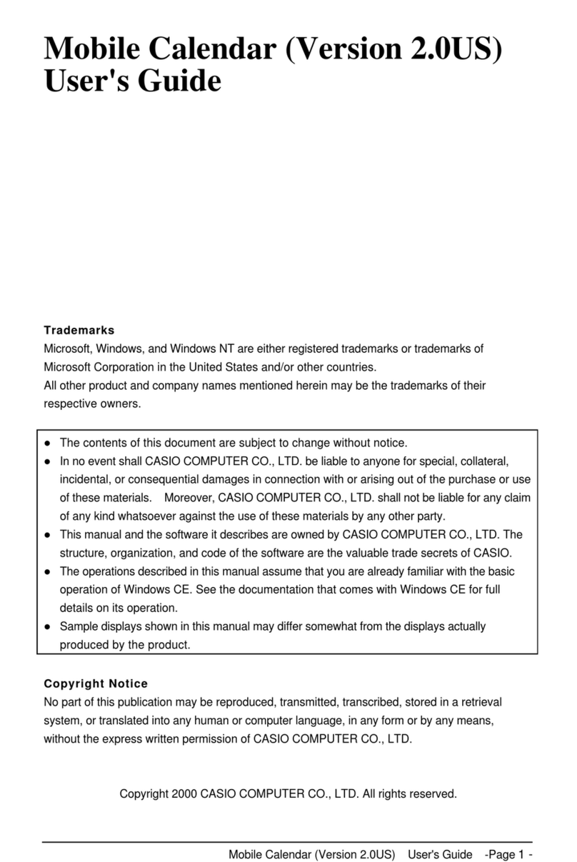 Casio Mobile Address Book (Version 2.0US) user guide