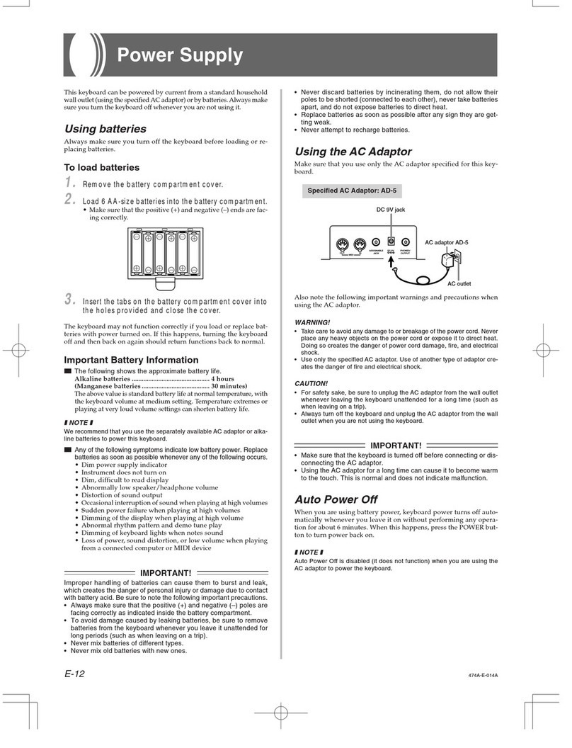 Casio LK-50 Parts list manual