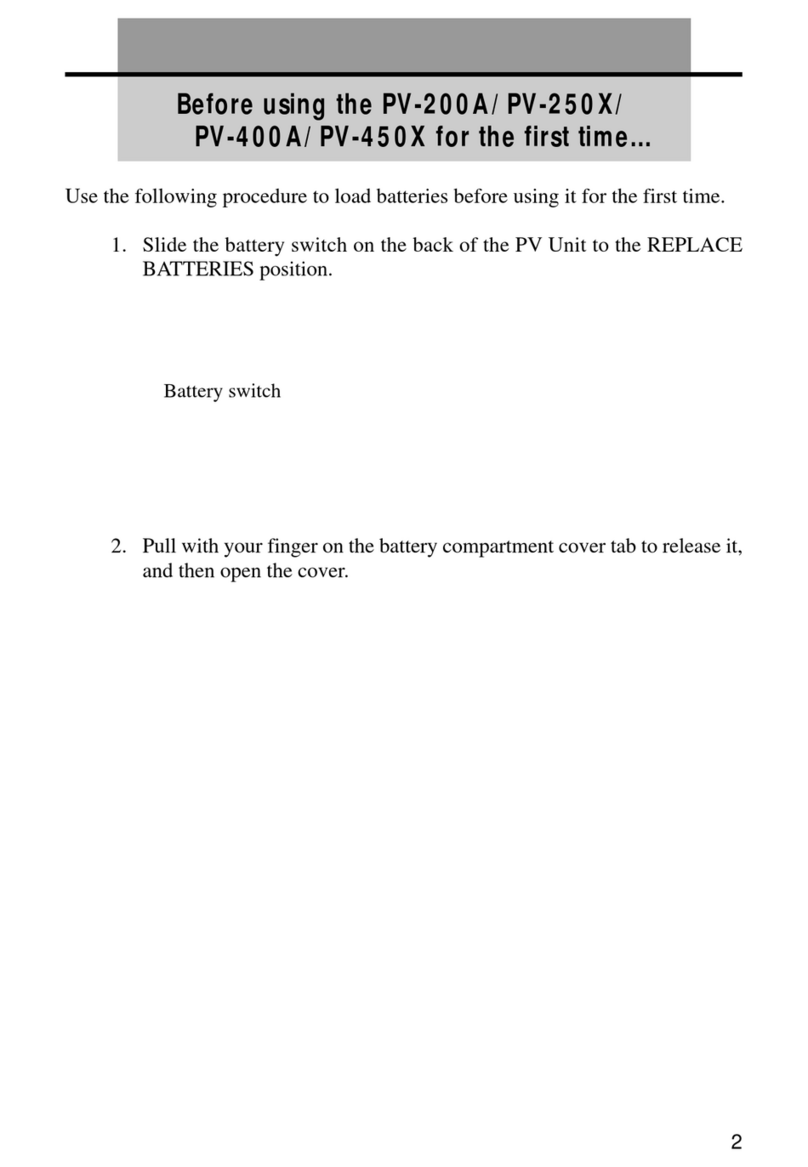 Casio PV-250X User manual Casio PV-250X User manual