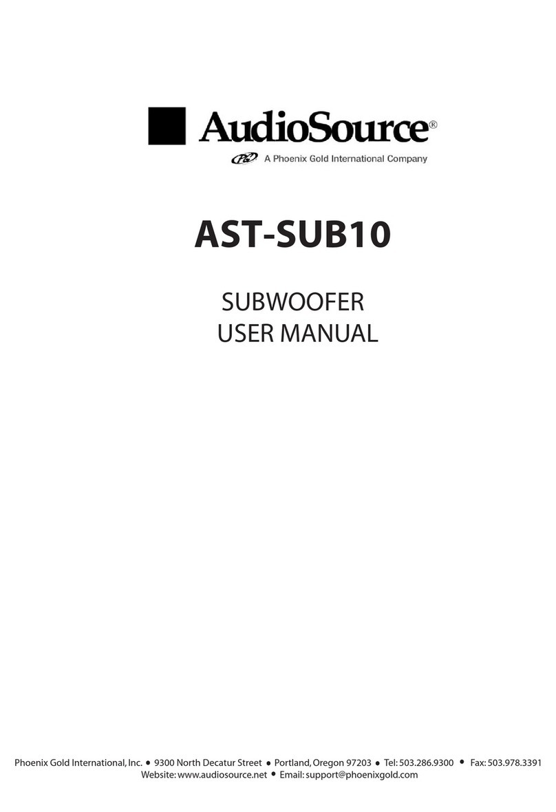 AudioSource AST-SUB10 User manual