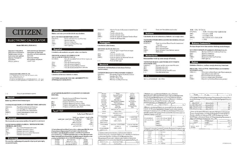 Citizen SDC-810 II Operation instructions