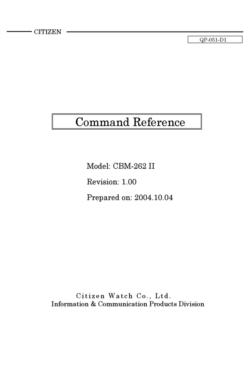 Citizen CBM-262 Type II Command reference guide Citizen CBM-262 Type II Command reference guide