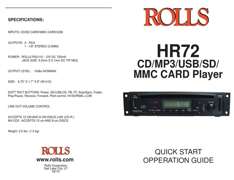 Rolls HR72 User manual