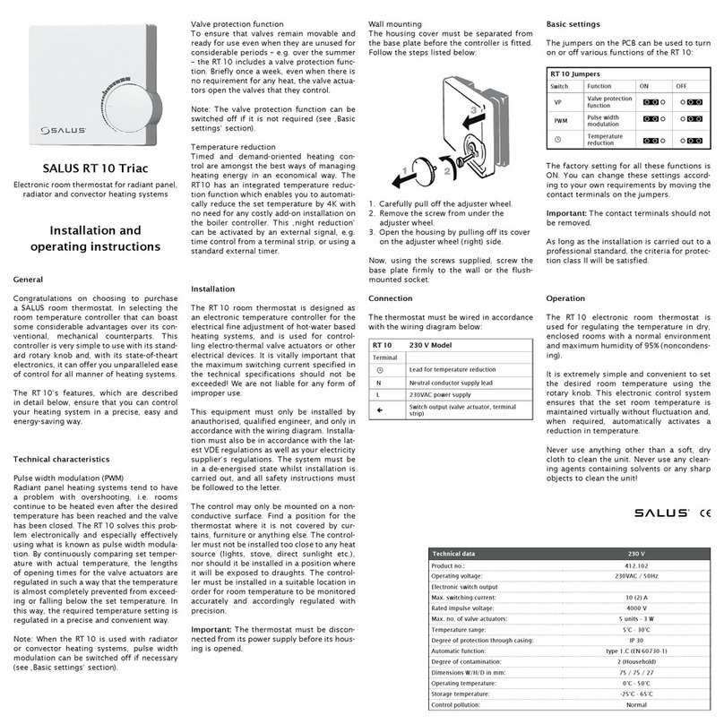 Salus RT 10 User manual