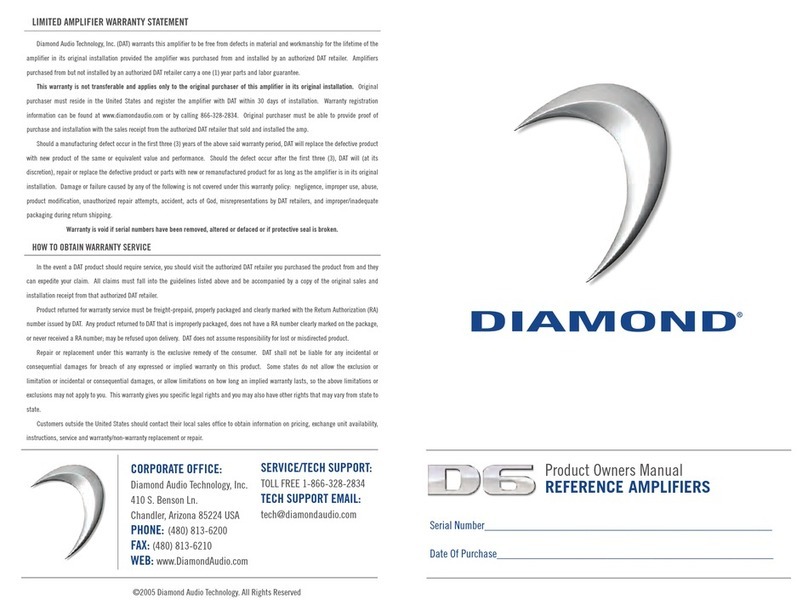 Diamond Audio Technology D6 Series User manual