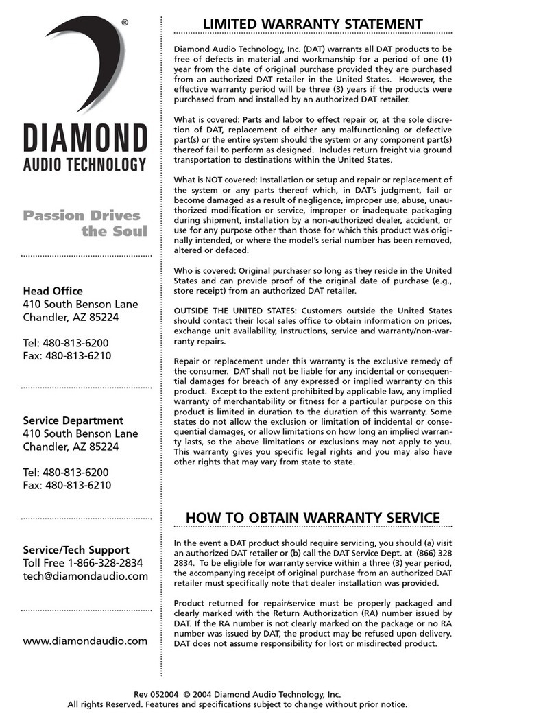 Diamond Audio Technology CM341 User manual