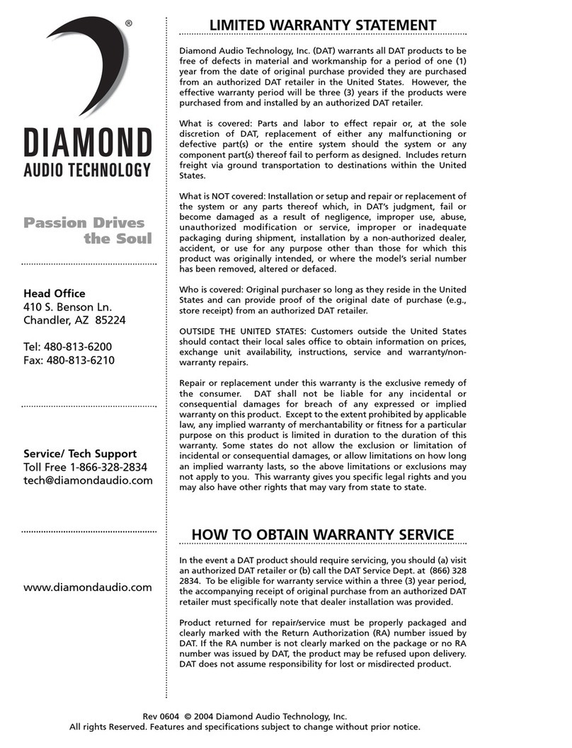 Diamond Audio Technology D5 5.1 owner's manual