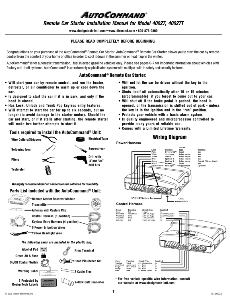 Directed Electronics AutoCommand 40027 User manual