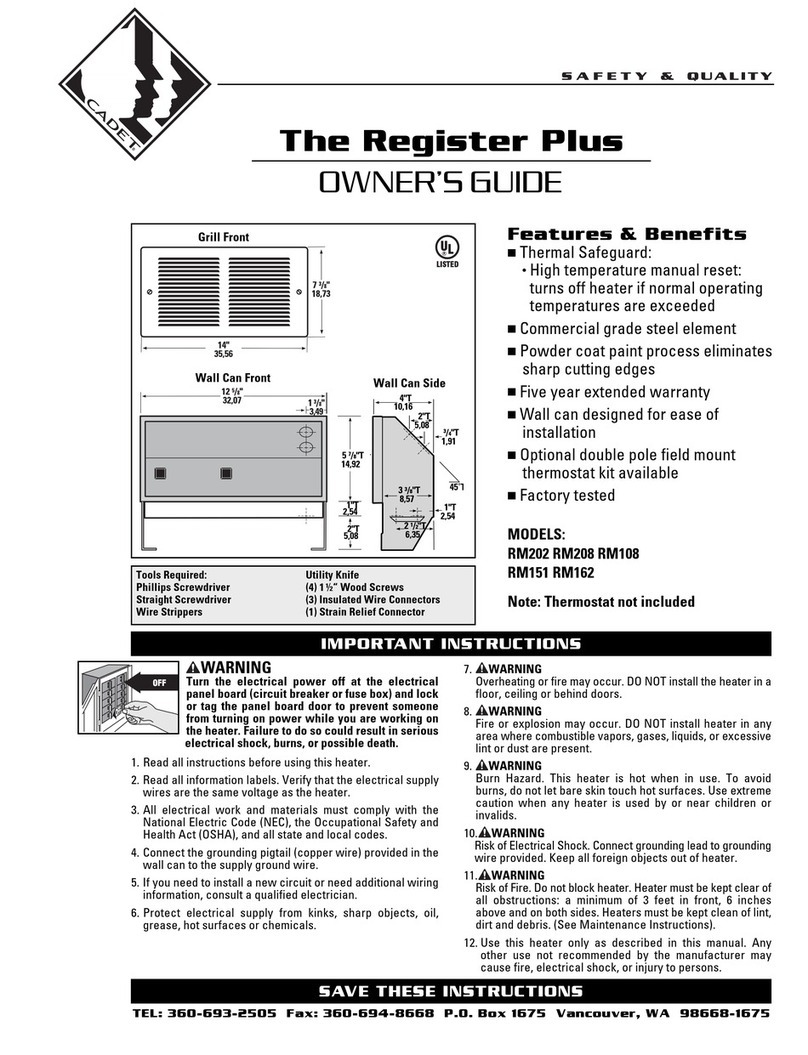 Cadet The Register Plus RM108 User manual