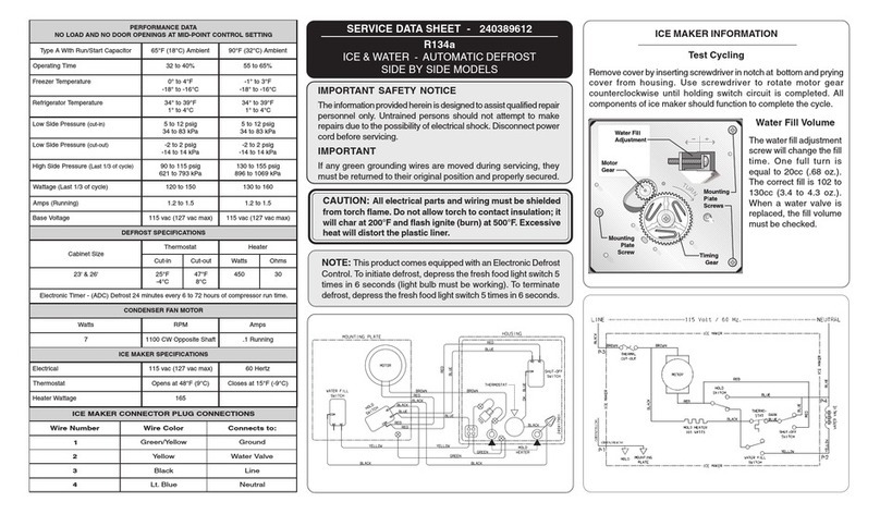 Frigidaire FRS23F4C Service data sheet