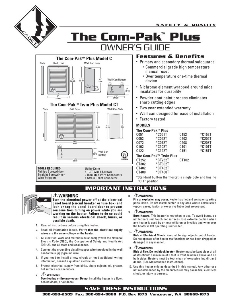 Cadet The Com-Pak Plus User manual