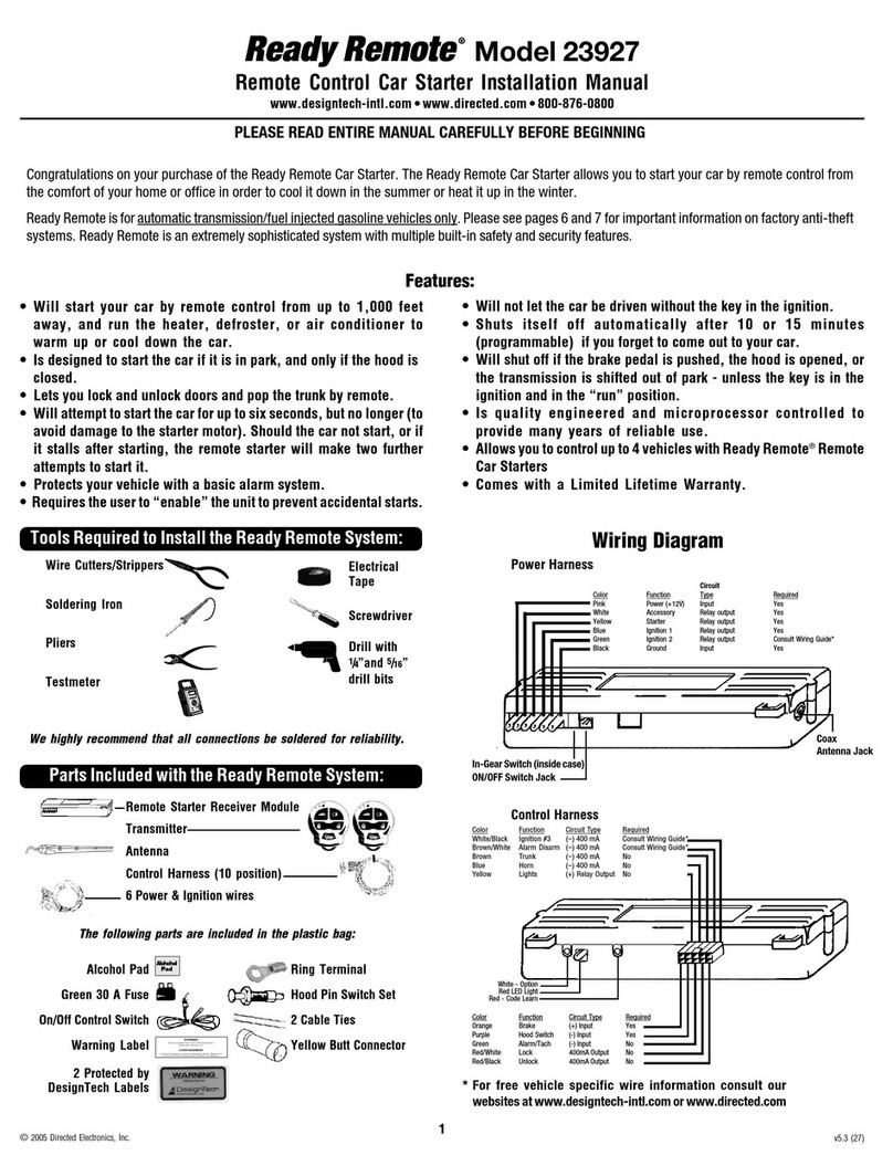 Directed Electronics Ready Remote 23927 instruction manual