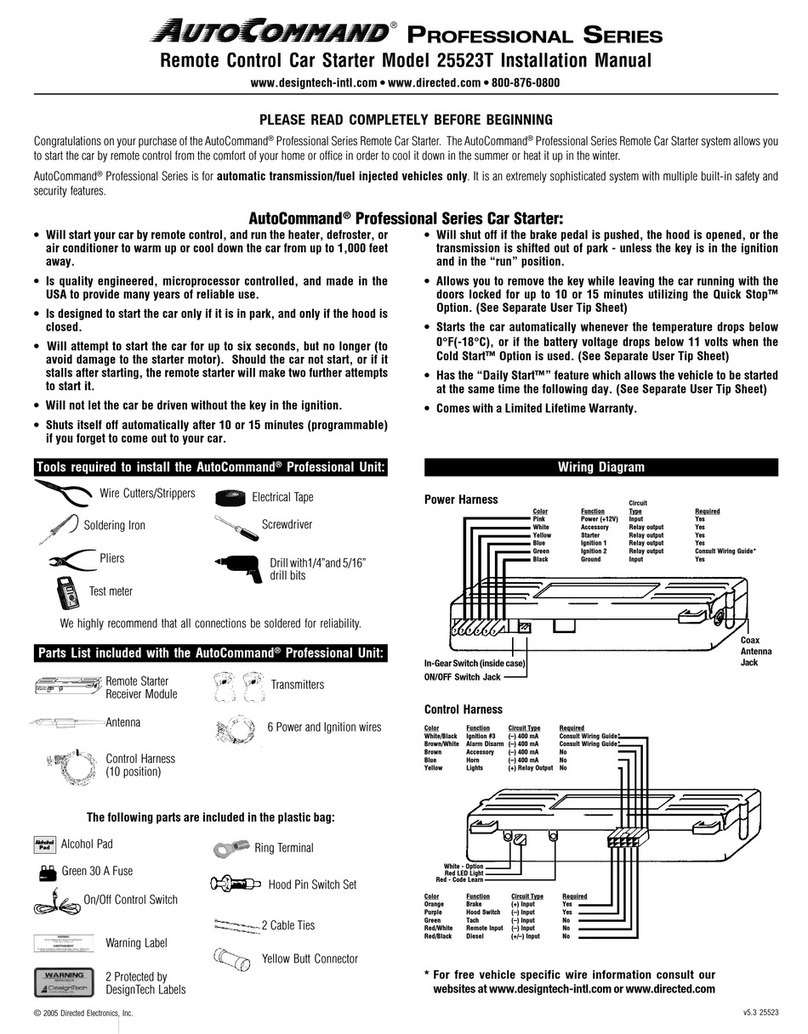 Directed Electronics AutoCommand 25523T instruction manual
