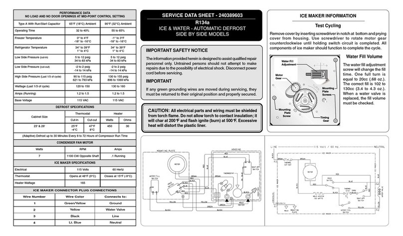 Frigidaire FRS23F5AB1 Service User guide