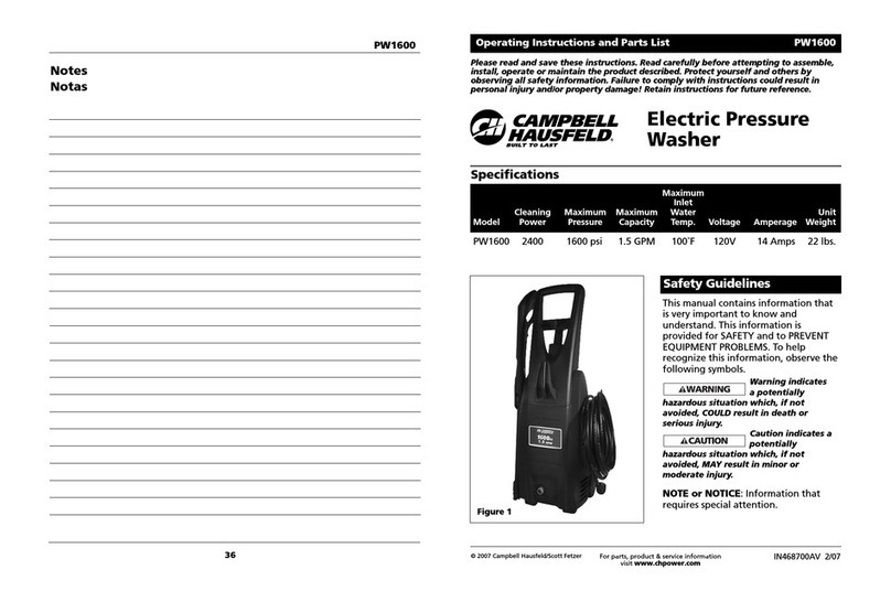 Campbell Hausfeld PW1600 Use and care manual Campbell Hausfeld PW1600 Use and care manual