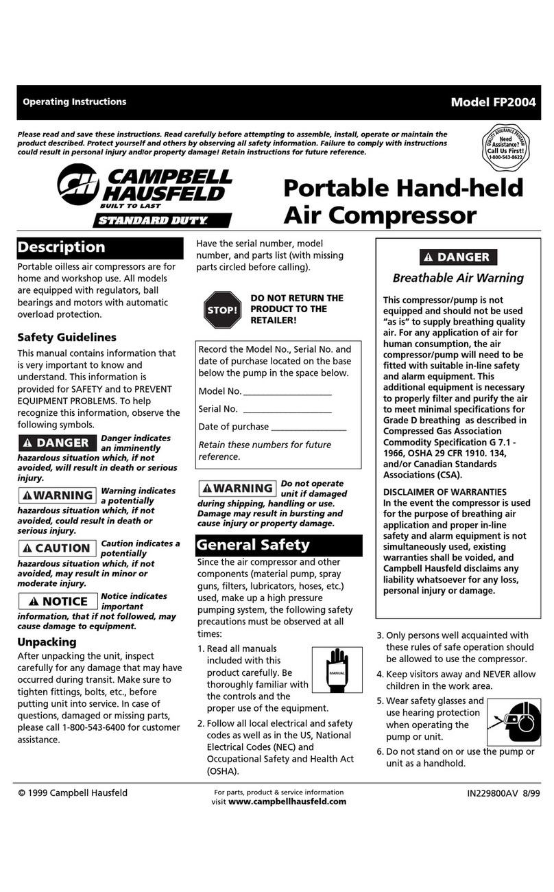 Campbell Hausfeld FP2004 operating instructions