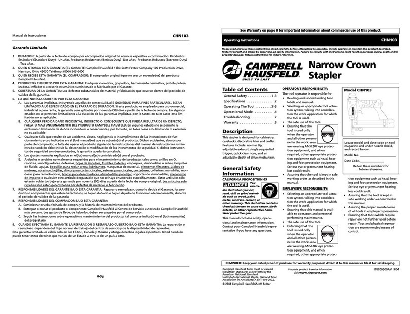 Campbell Hausfeld CHN103 operating instructions