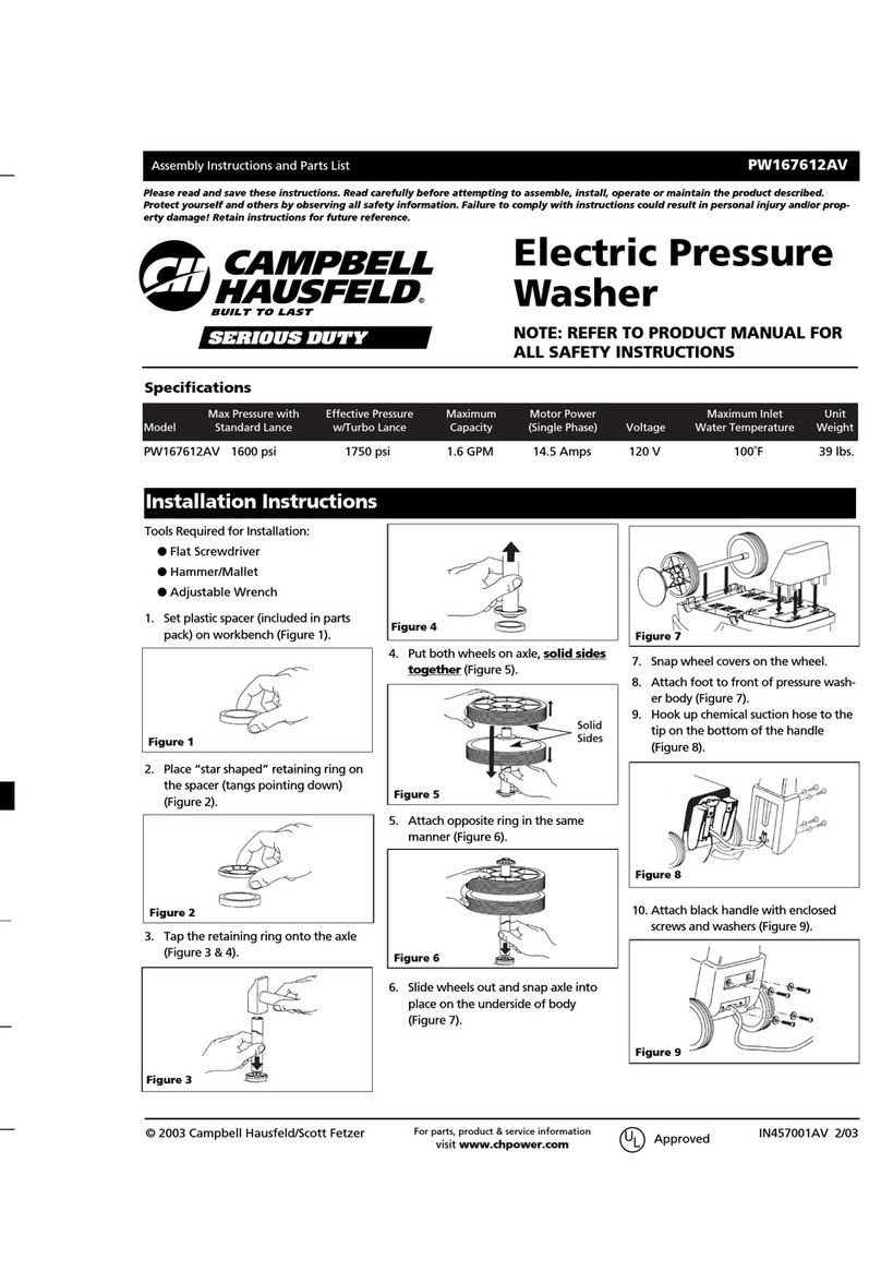 Campbell Hausfeld PW167612AV Parts and assembly manual
