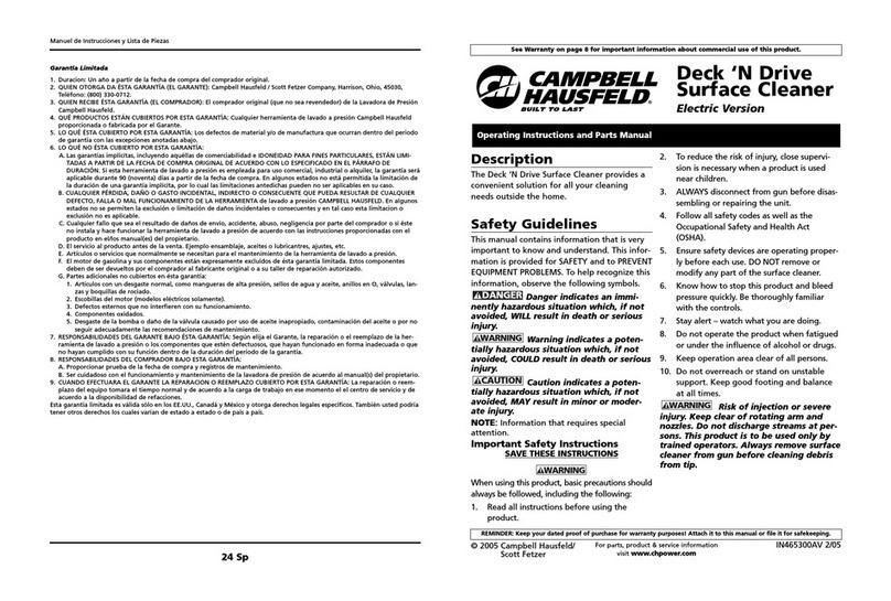 Campbell Hausfeld IN465300AV Operating instructions and parts manual