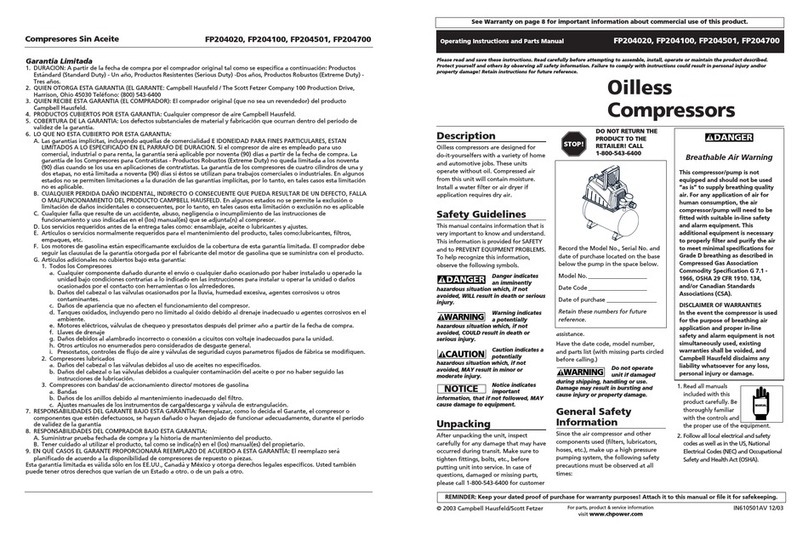 Campbell Hausfeld FP204020 Service manual