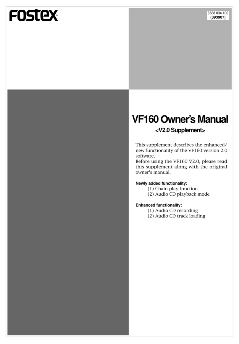 Fostex VF-160 Supplement owner's manual Fostex VF-160 Supplement owner's manual