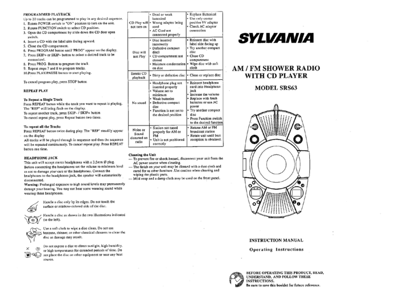 Sylvania SYLVANIA SRS63 User manual