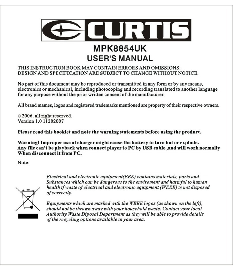 Curtis MPK8854UK User manual
